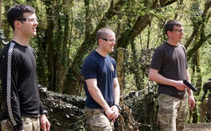 Members of The Household Cavalry Mounted Regiment enjoying laser combat at Battlefield Live in Pembrokeshire