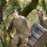 Members of The Household Cavalry Mounted Regiment enjoying laser combat at Battlefield Live in Pembrokeshire